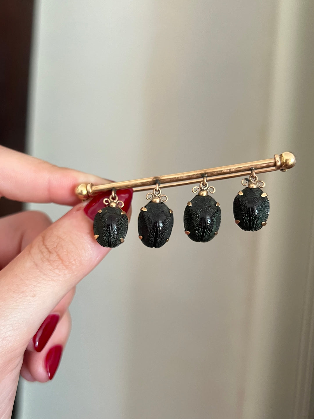Exceptionally Rare Achaeologica Revival Scarab Beetle Brooch