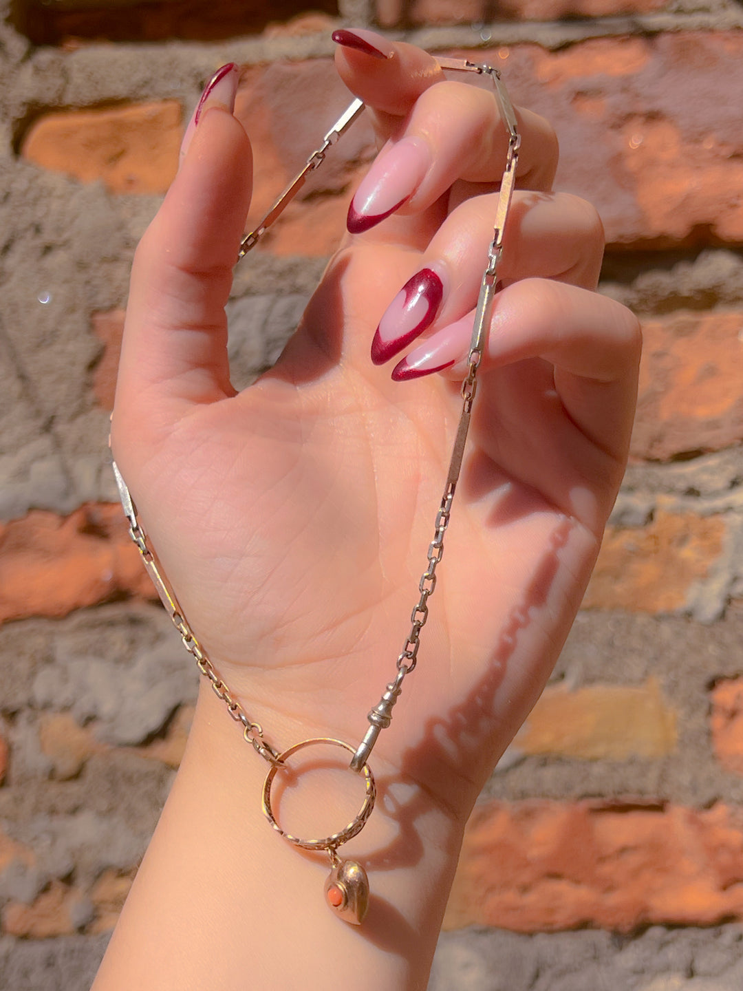 Gorgeous 9ct Coral Heart Charm Ring