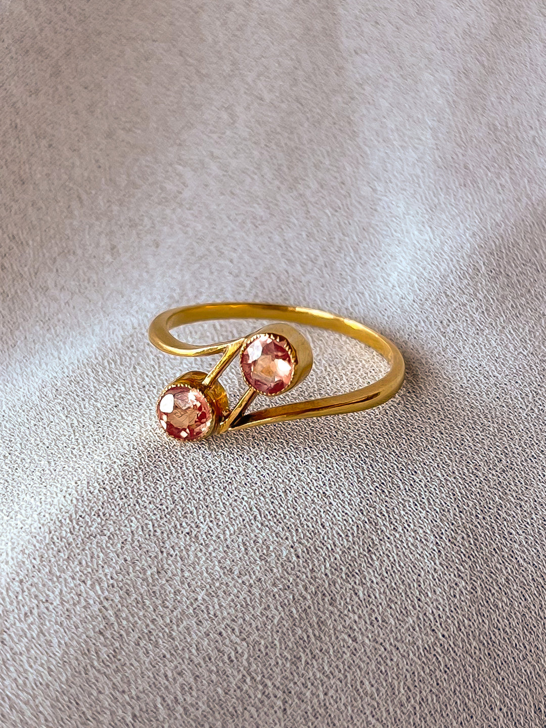 Peach Tourmaline Ring Circa 1930