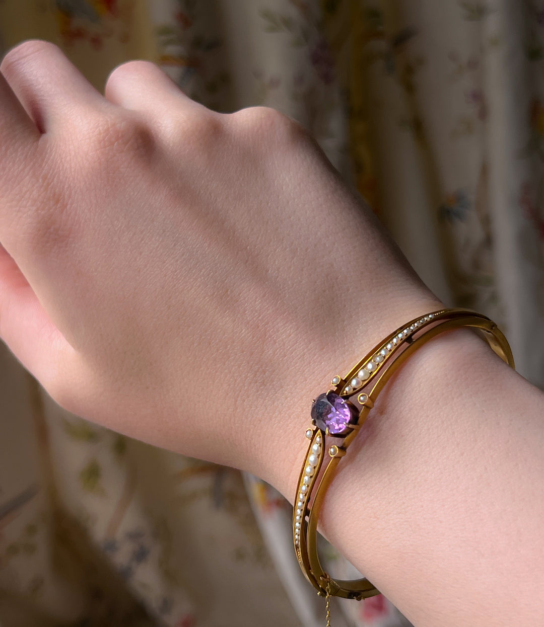 Belle Epoque 14K, Amethyst & Seed Pearl Bracelet