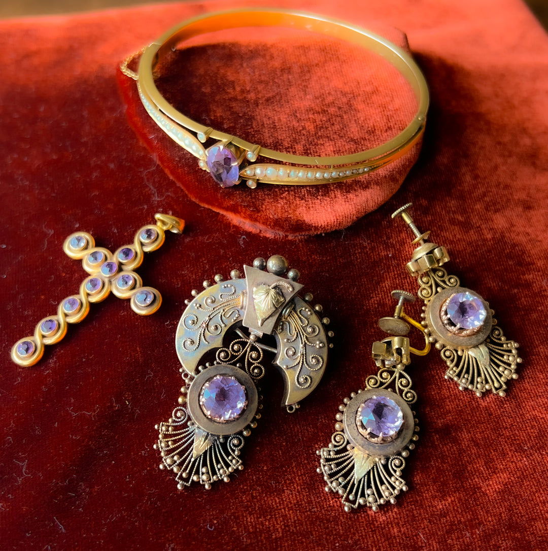 Belle Epoque 14K, Amethyst & Seed Pearl Bracelet