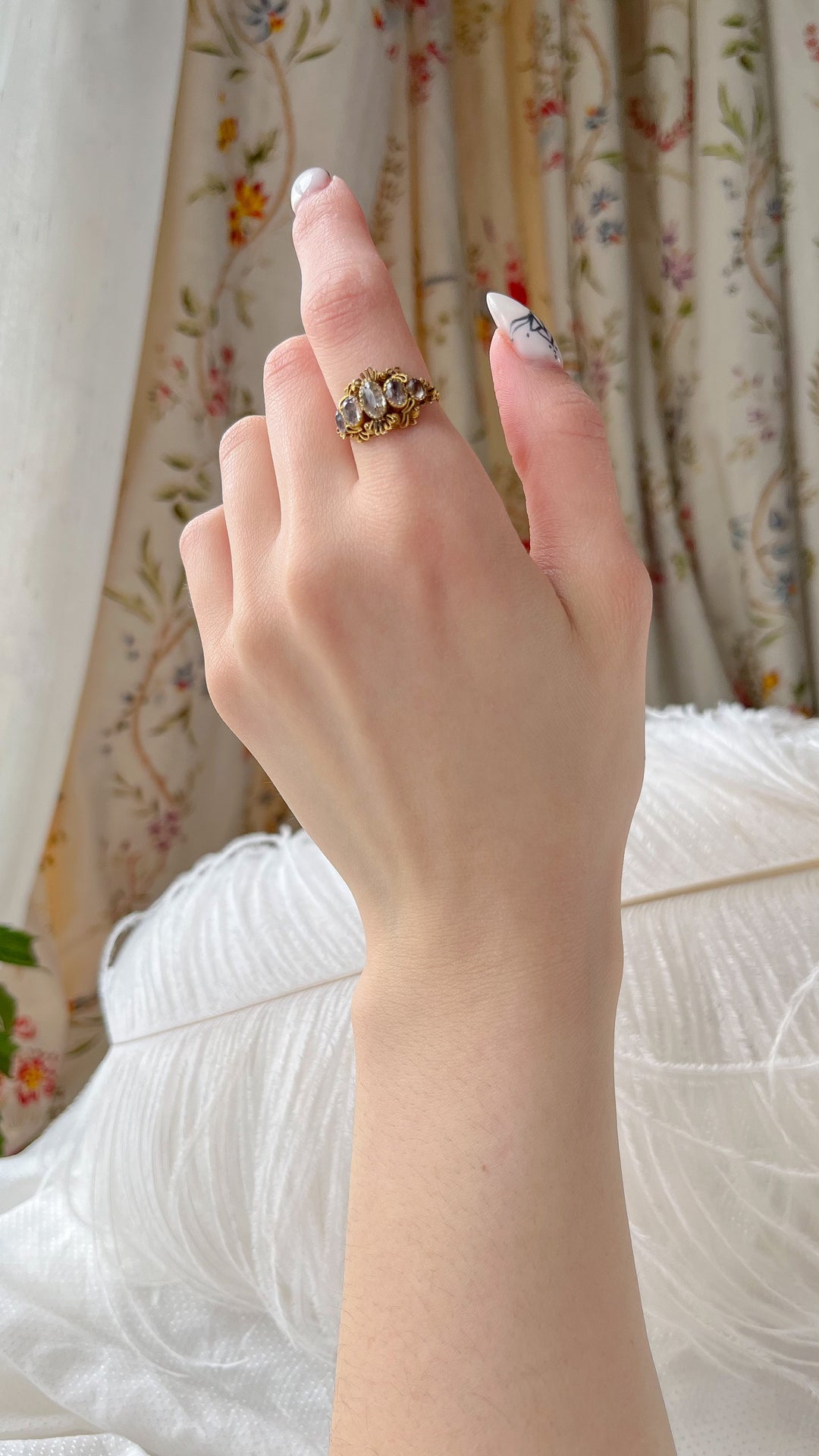 Gloriously Rare Georgian Amethyst Ring with Cannetille Work