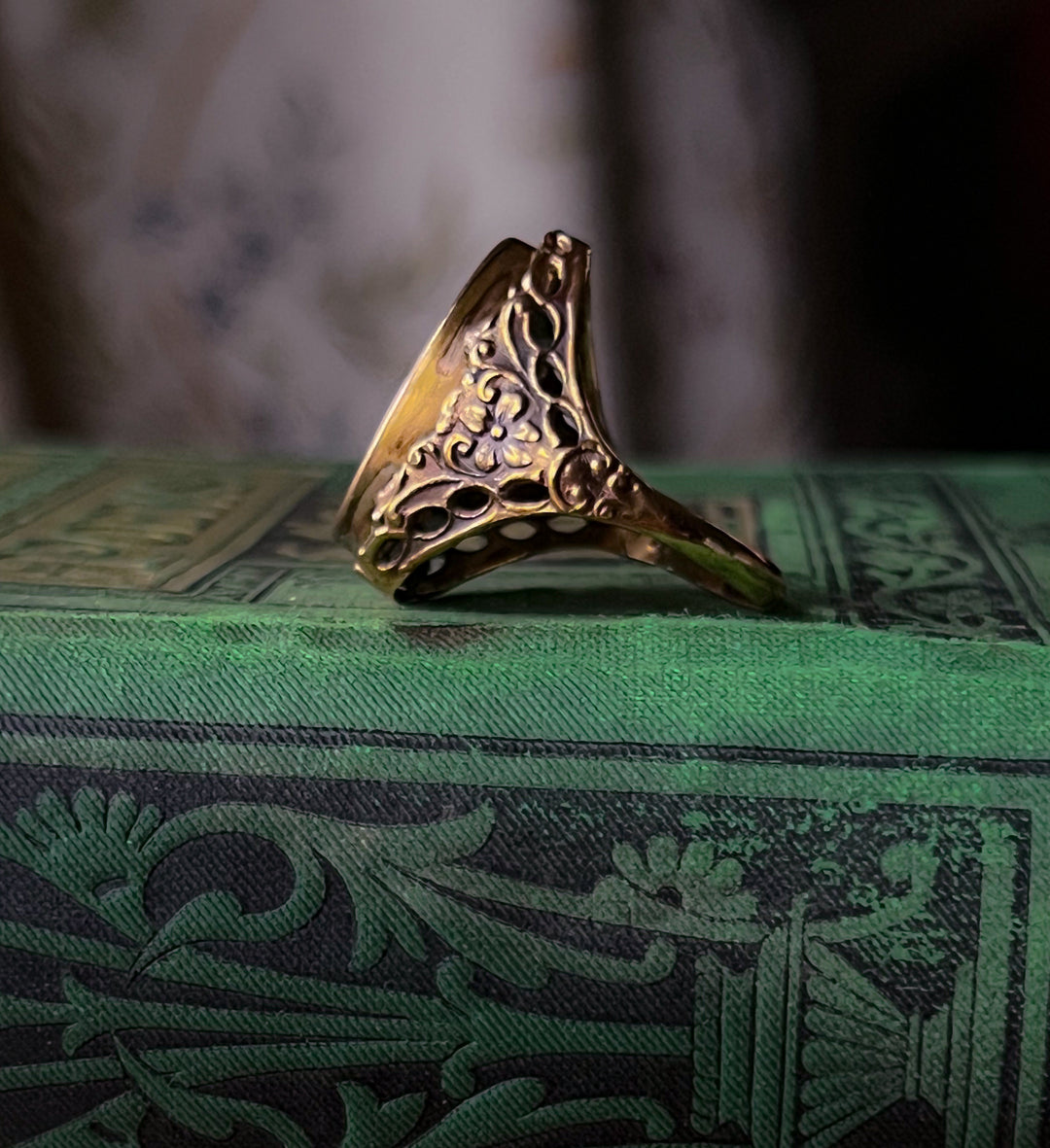 Enamel Portrait Ring of Young Girl Circa 1860