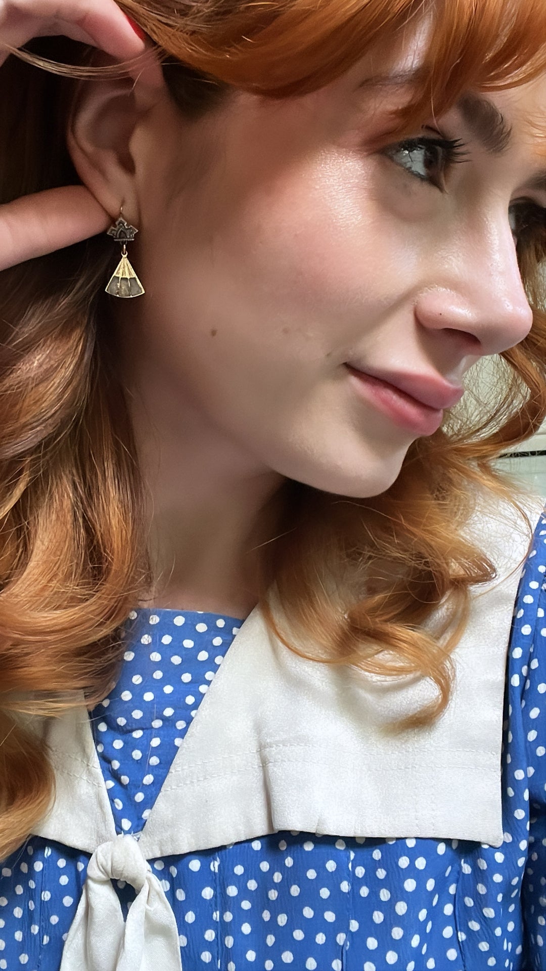 White + Pink Gold In Quartz Earrings 1860 American Gold Rush