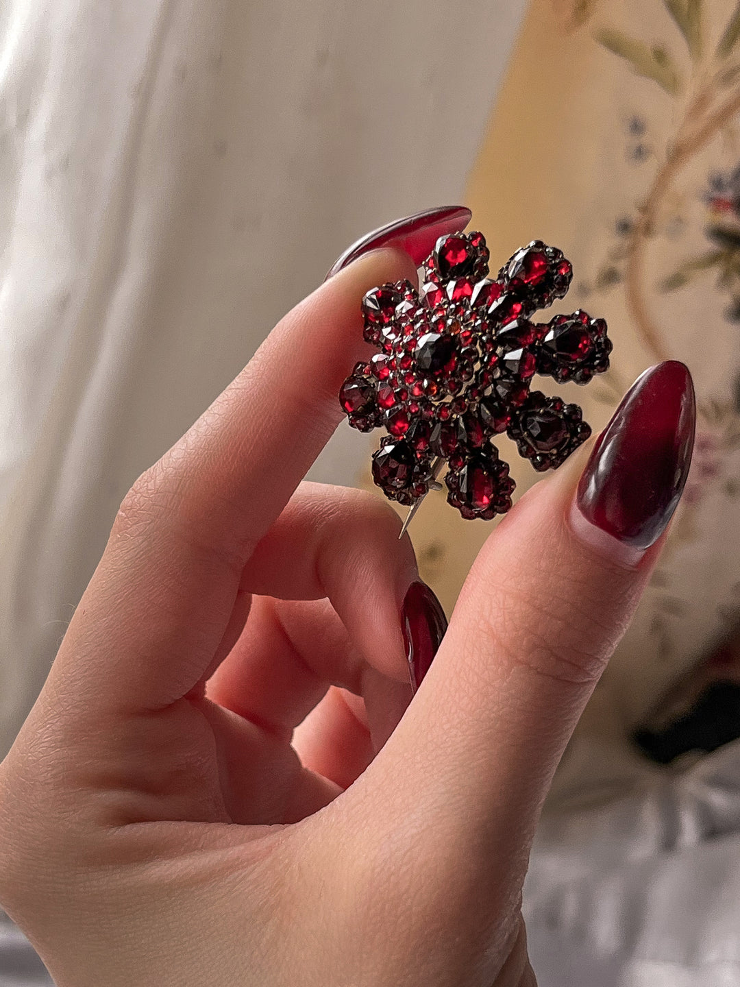 Beautiful Bohemian Garnet Brooch C. 1890