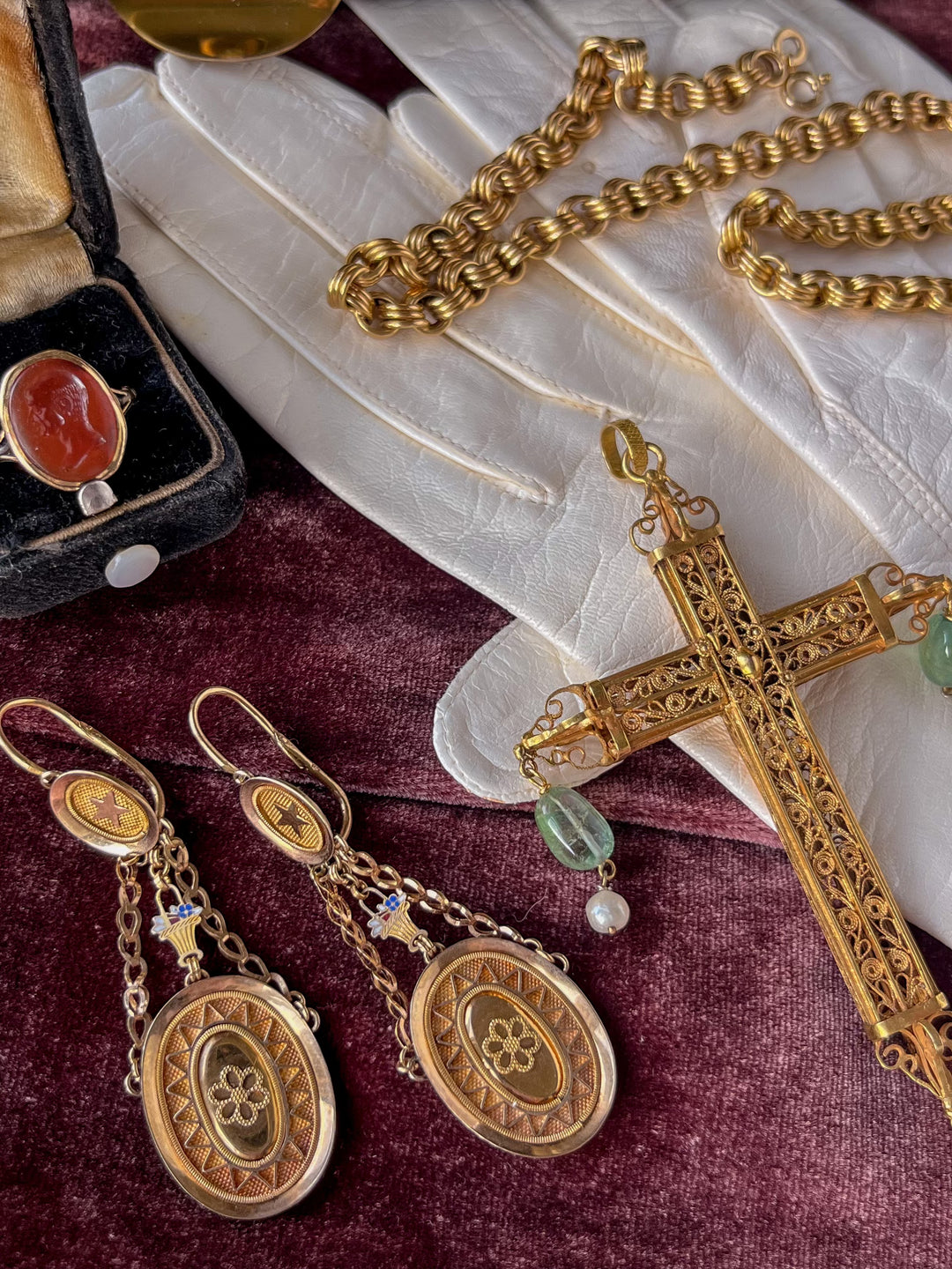 Outrageous Napoleonic 18ct Earrings Circa 1800