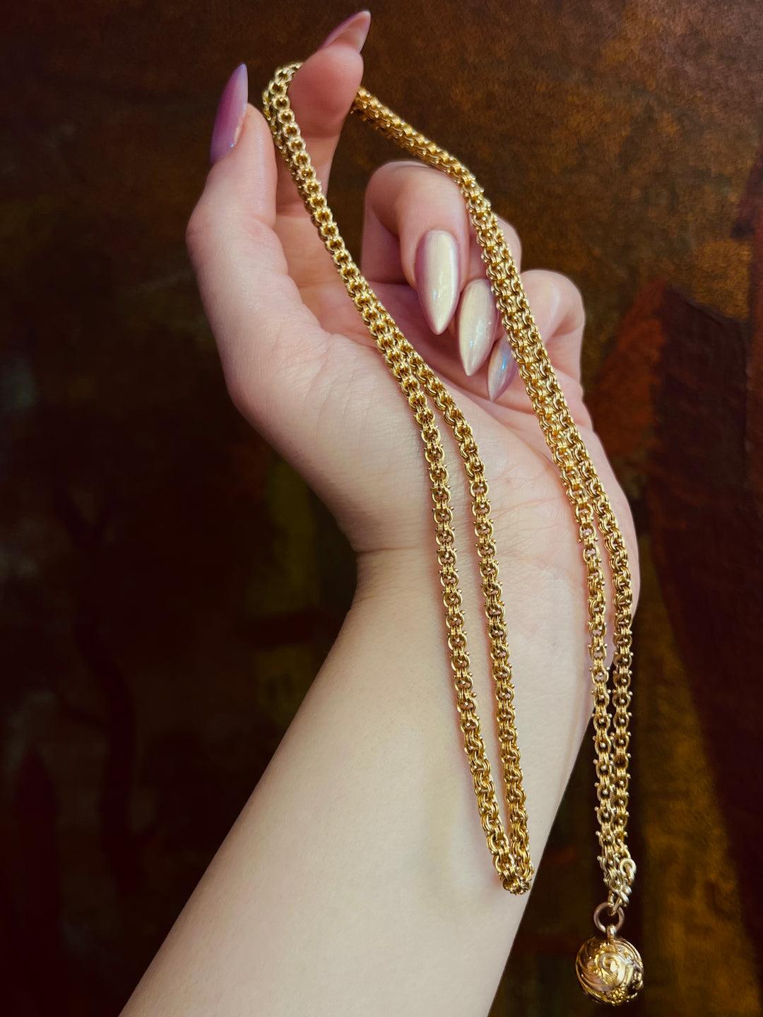 Archaeological Revival Chain in 14ct American 1870