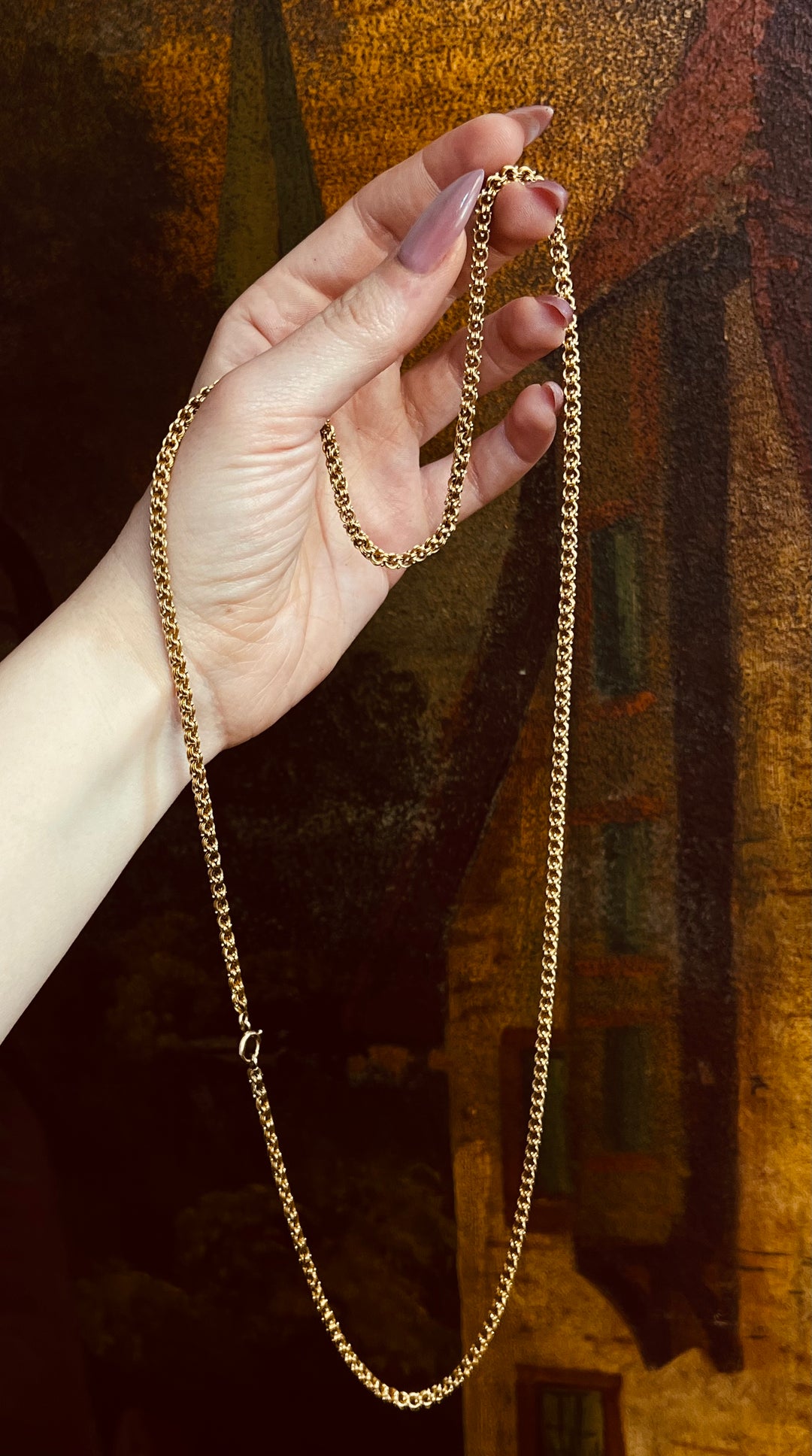 Archaeological Revival Chain in 14ct American 1870