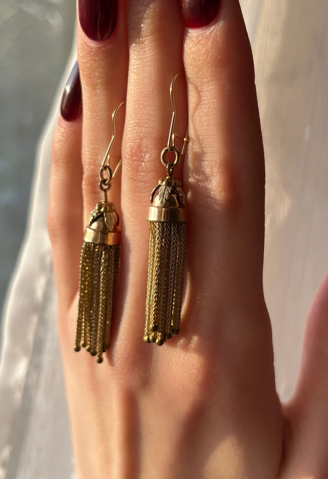 Precious 14k Yellow Victorian Tassel Earrings Circa 1875