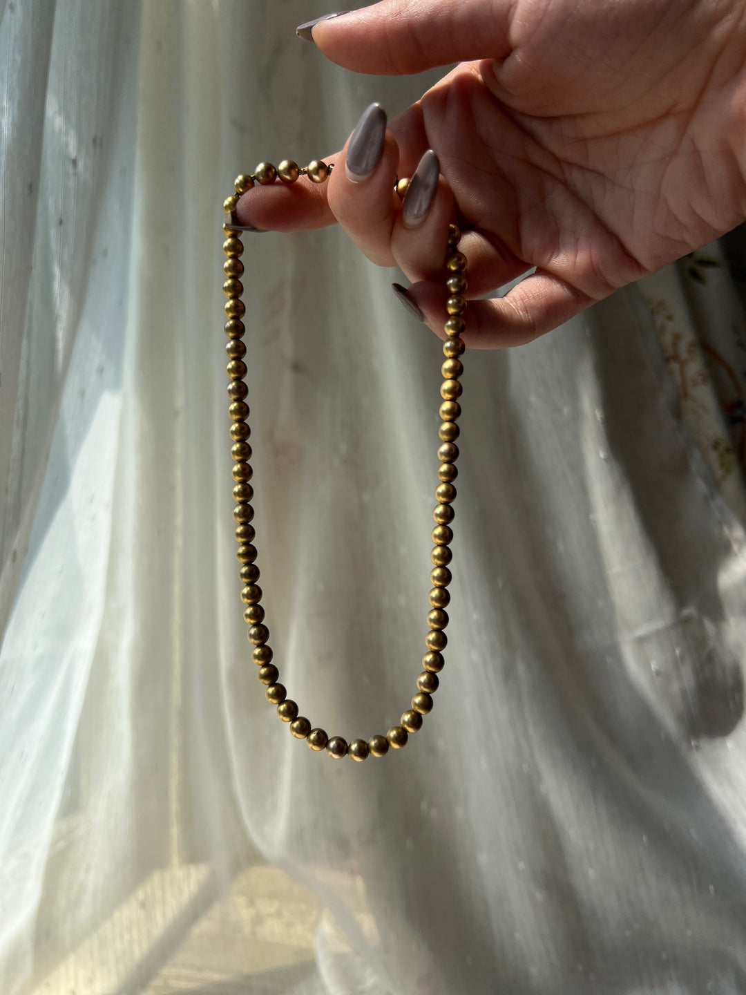 An Outstanding 19th Century 10ct Golden Bead Necklace