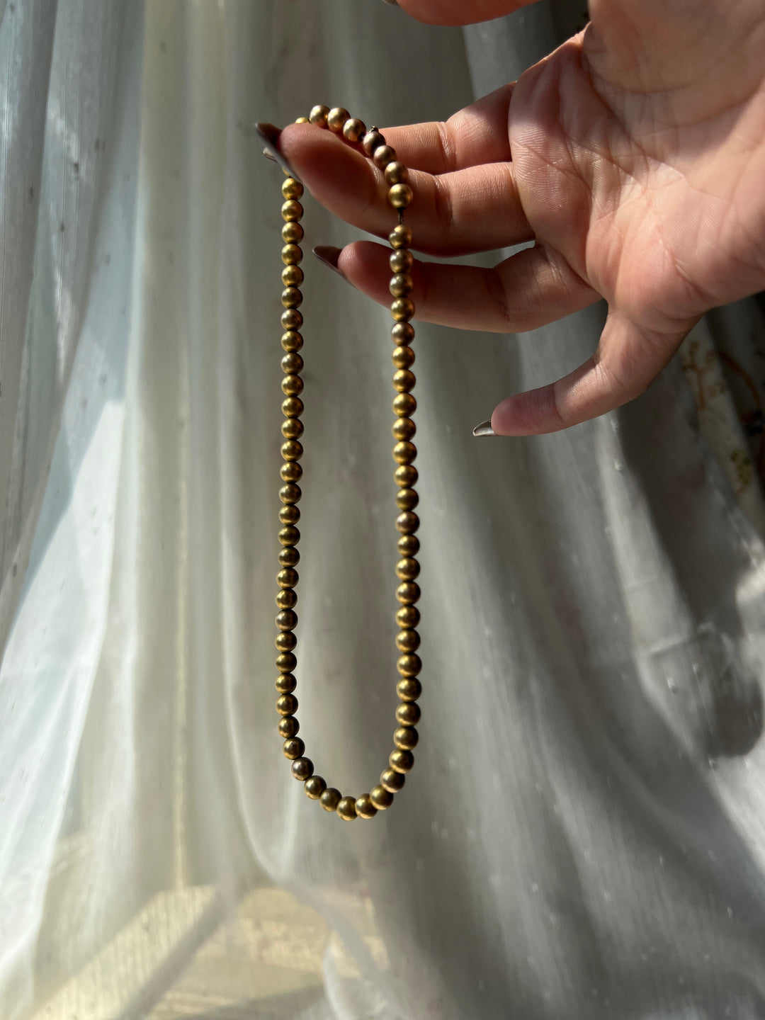 An Outstanding 19th Century 10ct Golden Bead Necklace