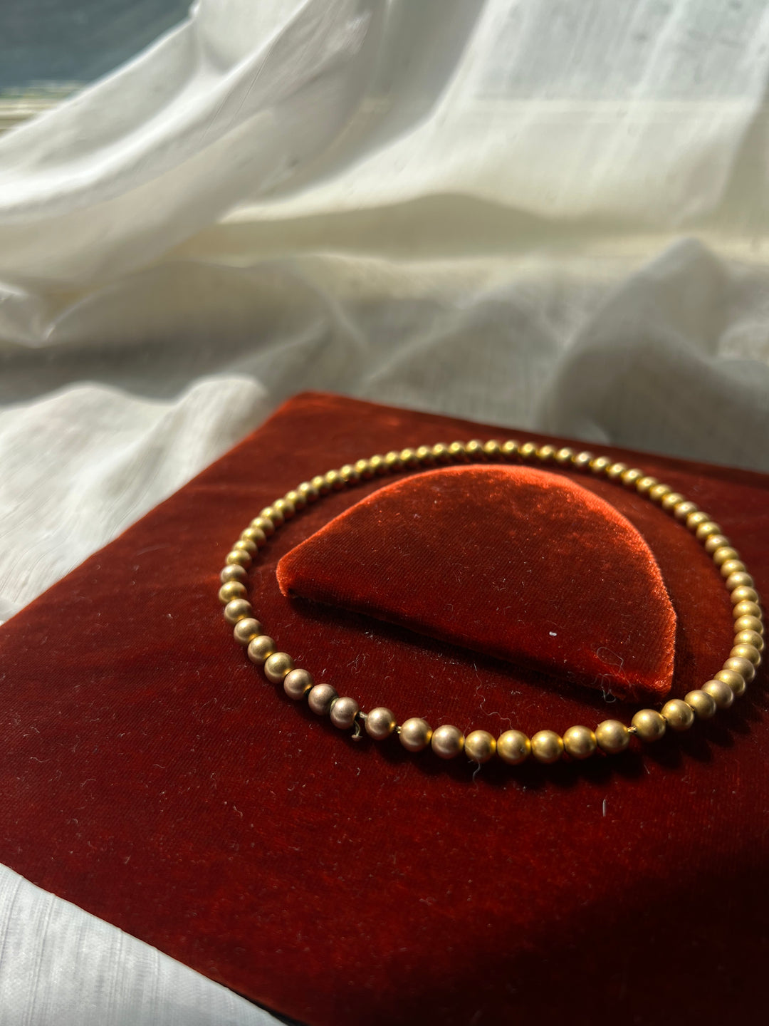 An Outstanding 19th Century 10ct Golden Bead Necklace