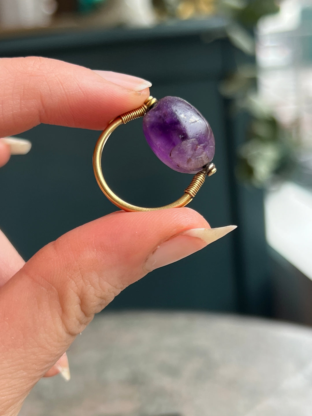 Incredible Amethyst Victorian Egyptomania Scarab Ring