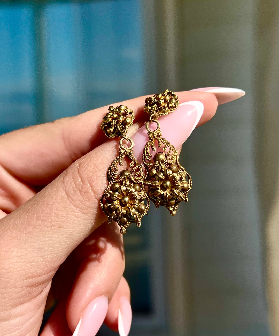 French 18ct Earrings c. 1880
