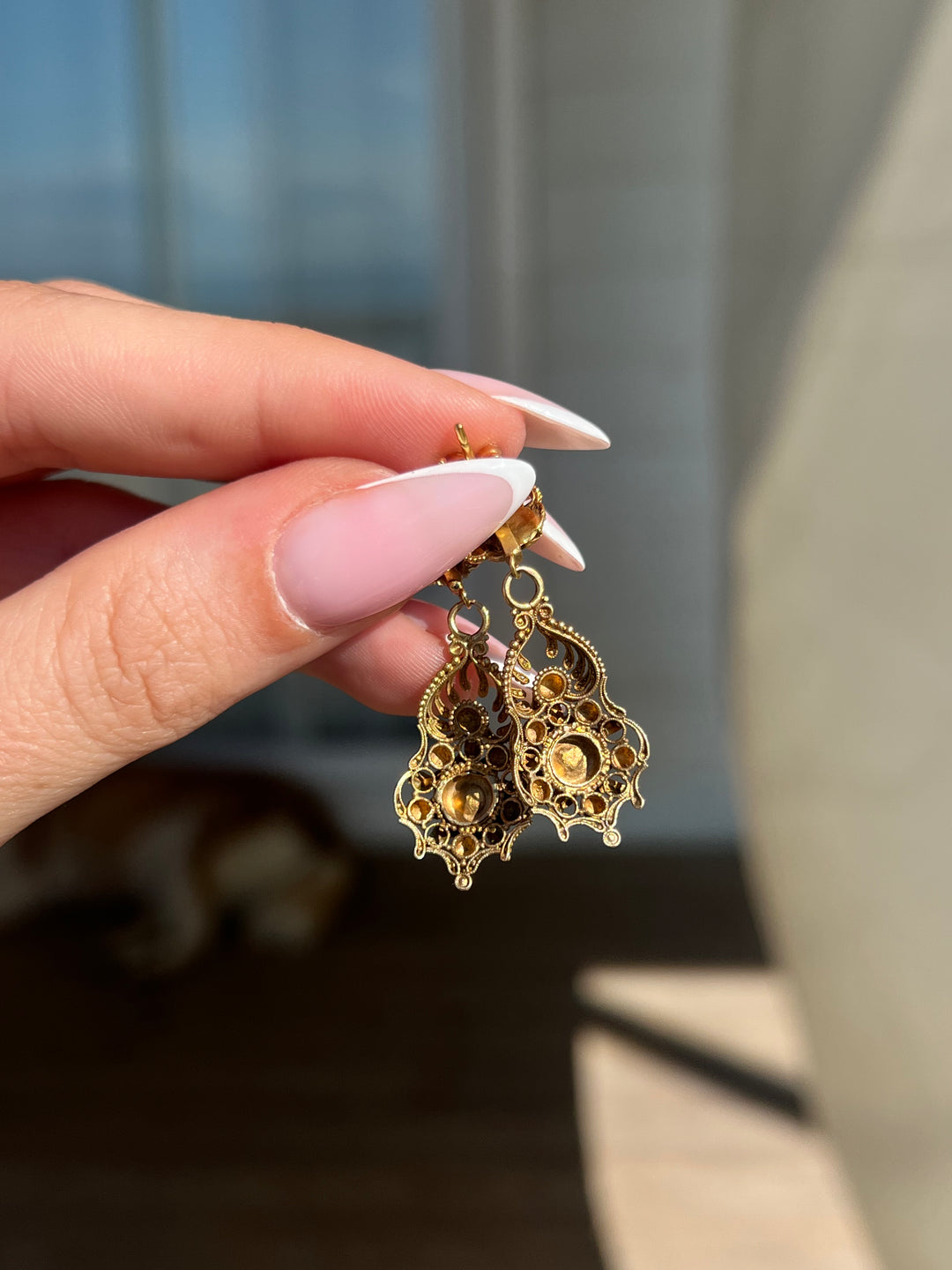 French 18ct Earrings c. 1880