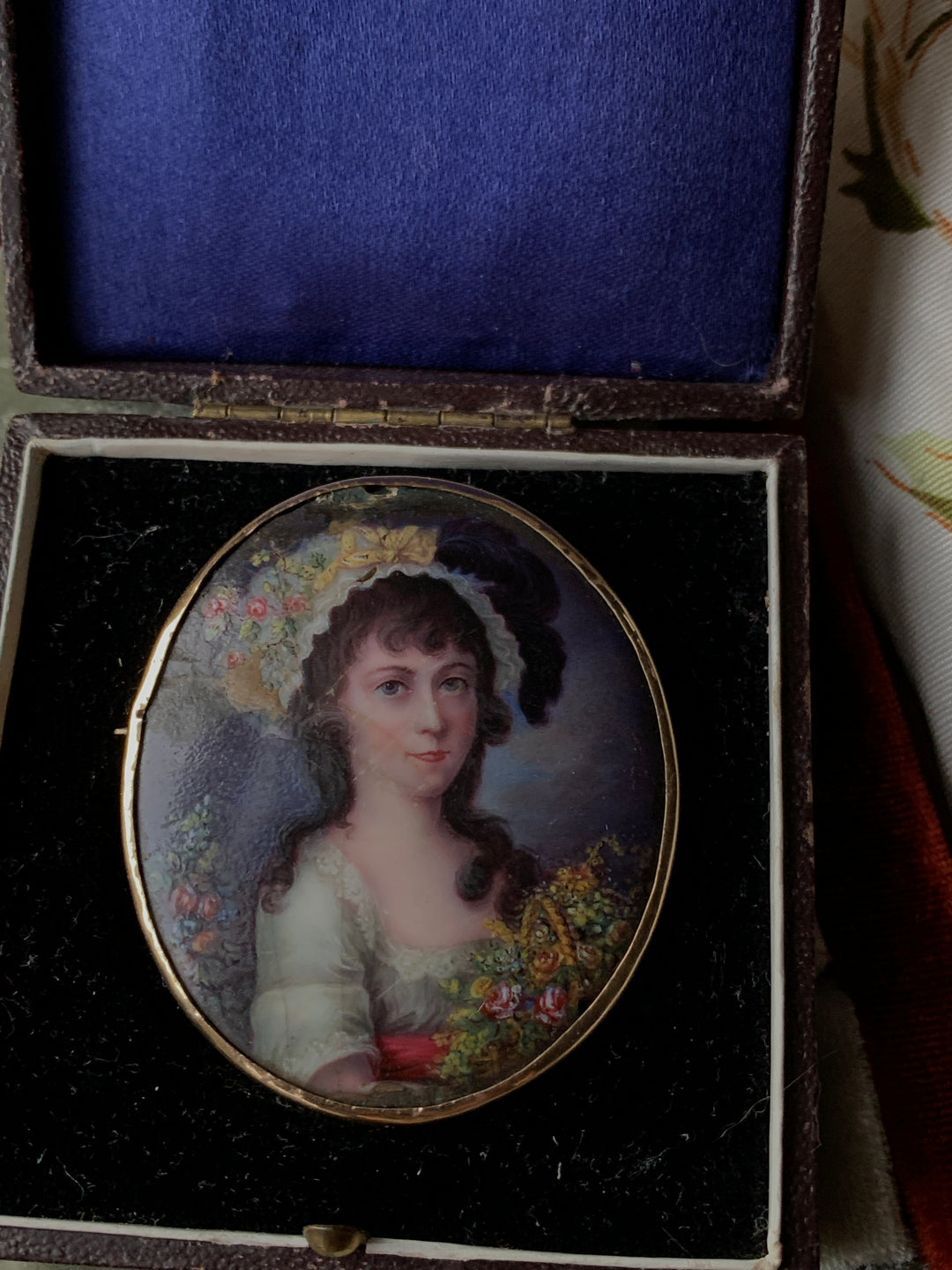 Late 18th Century Portrait of A Young French Girl on Copper