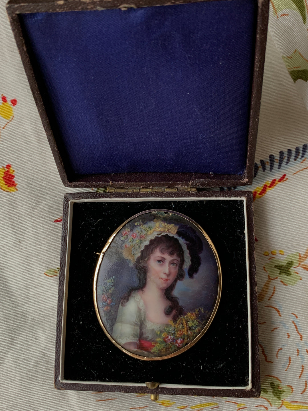 Late 18th Century Portrait of A Young French Girl on Copper