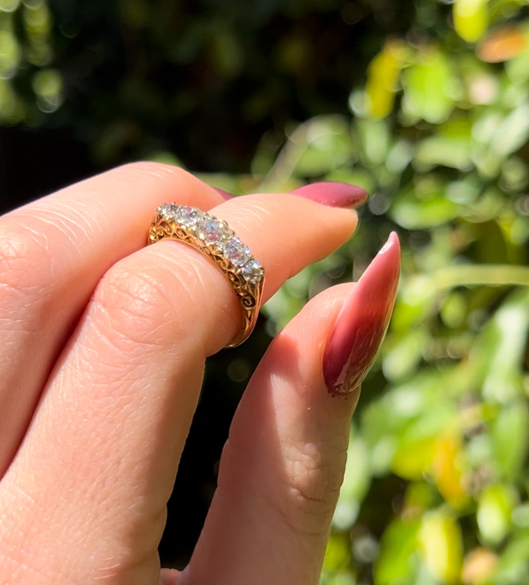 Antique Victorian 18ct Diamond Band C. 1880