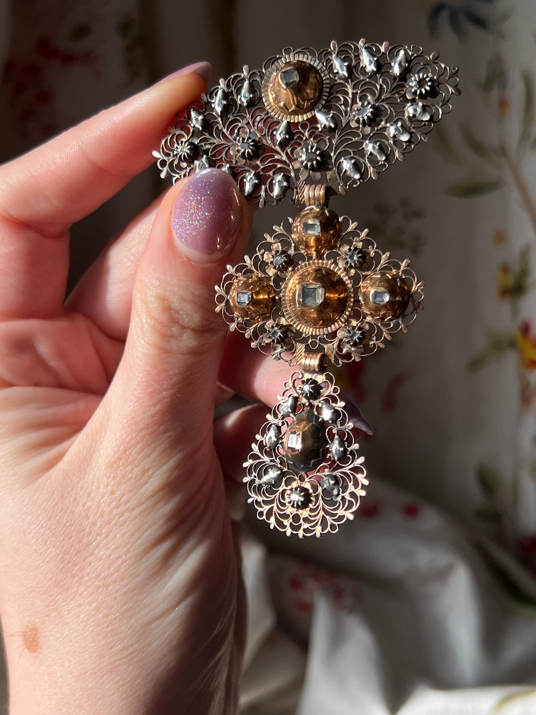 Incredible Stomacher Circa 1760 with Table Cut Diamonds