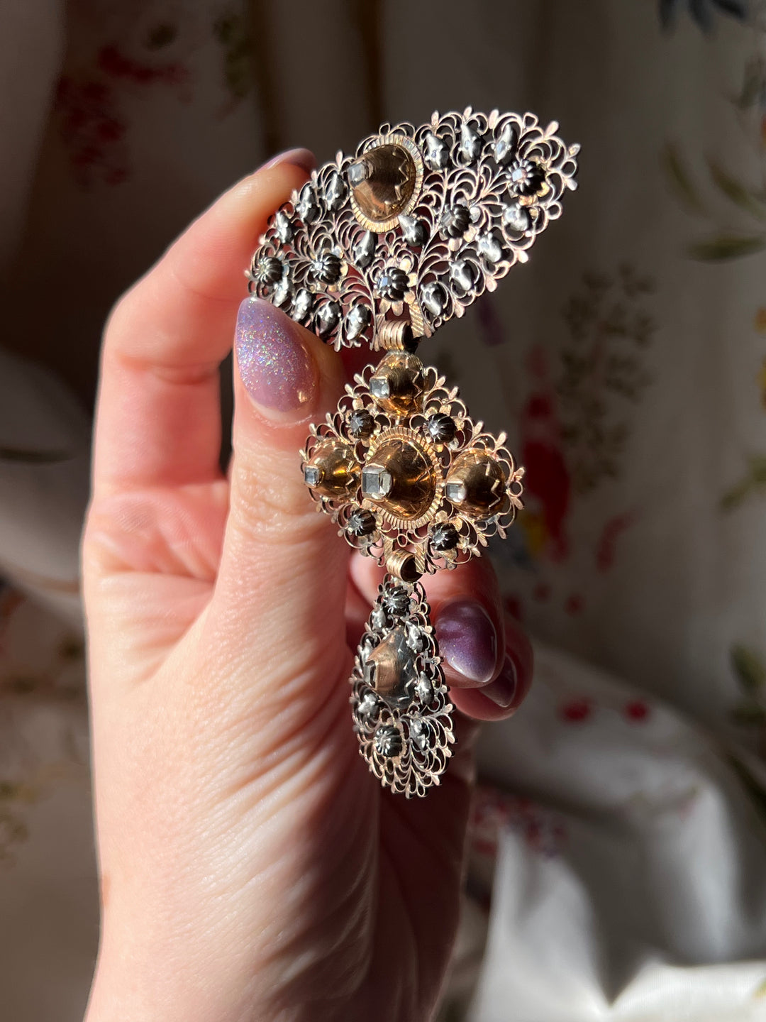 Incredible Stomacher Circa 1760 with Table Cut Diamonds