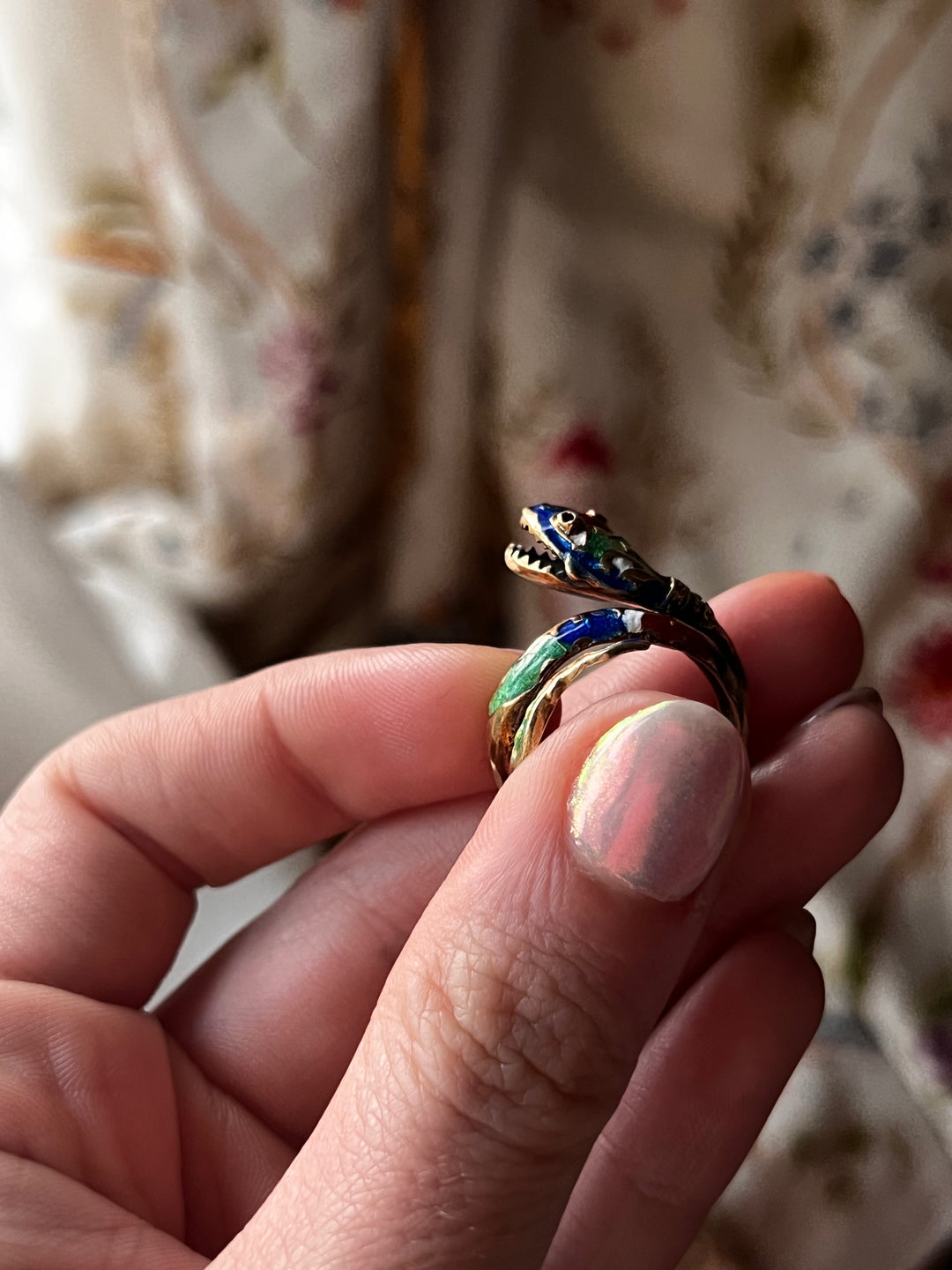 Superb 14ct And Enamel Snake C 1960