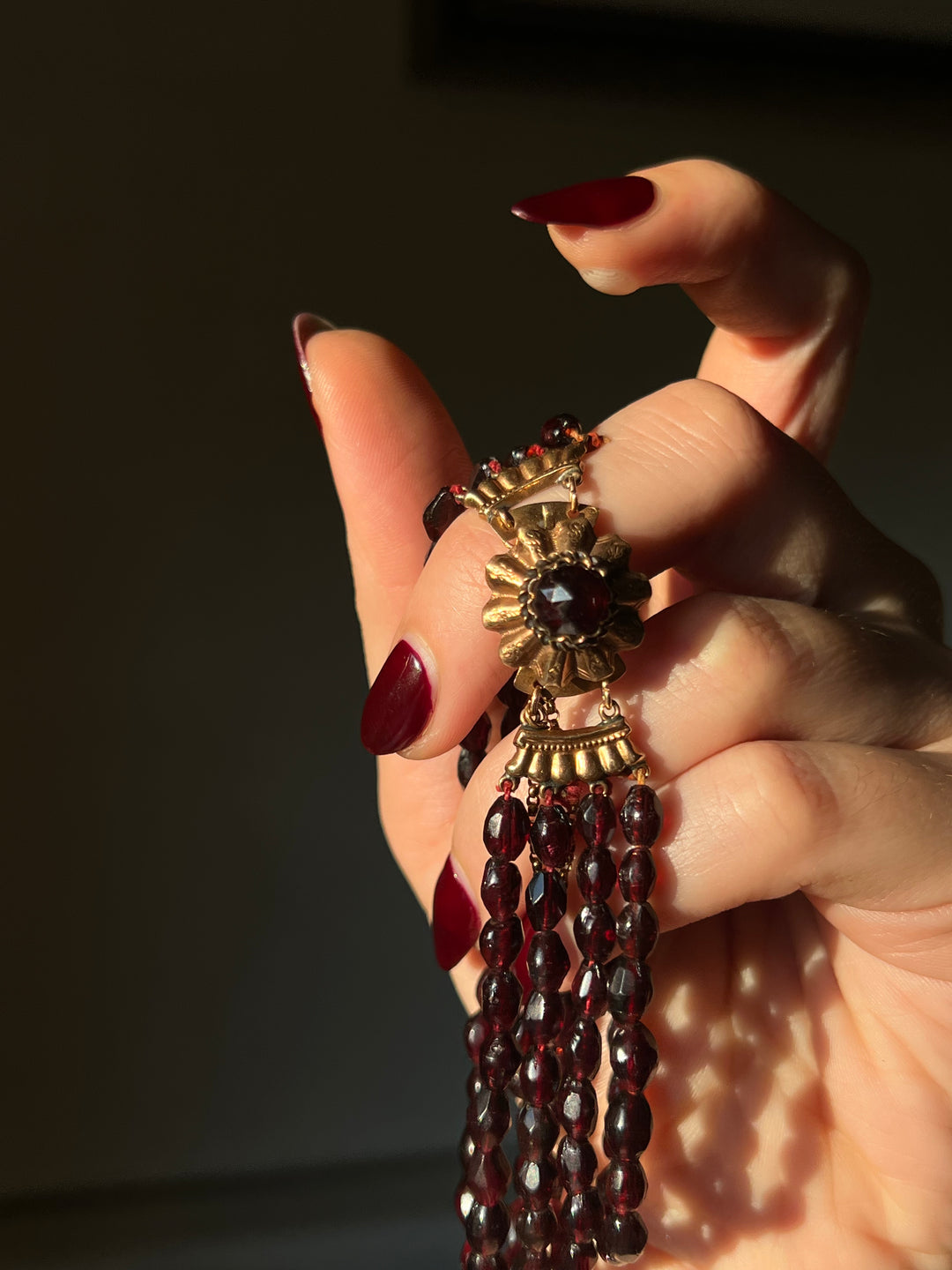 14ct Garnet Bracelet of 4 Strands circa 1860