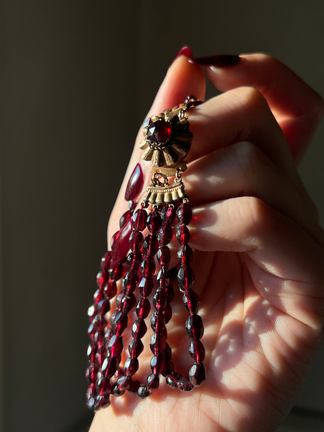 14ct Garnet Bracelet of 4 Strands circa 1860
