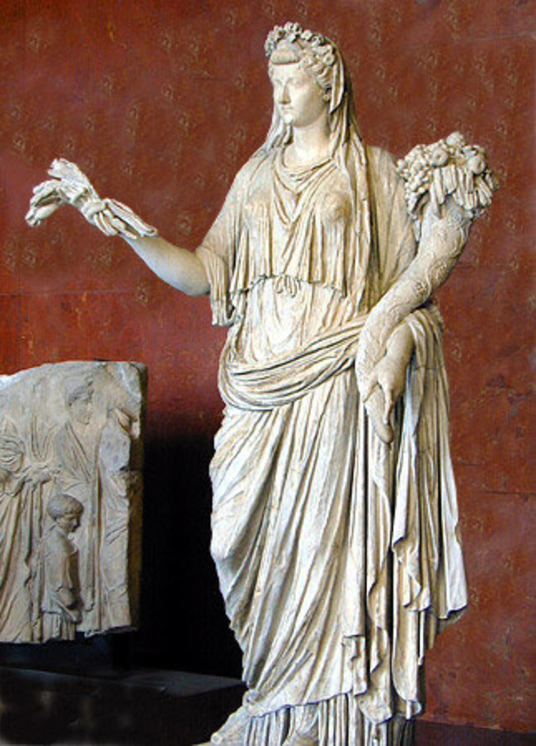 Rare Cameo of Ceres Holding Cournecopia in Harvest Rite
