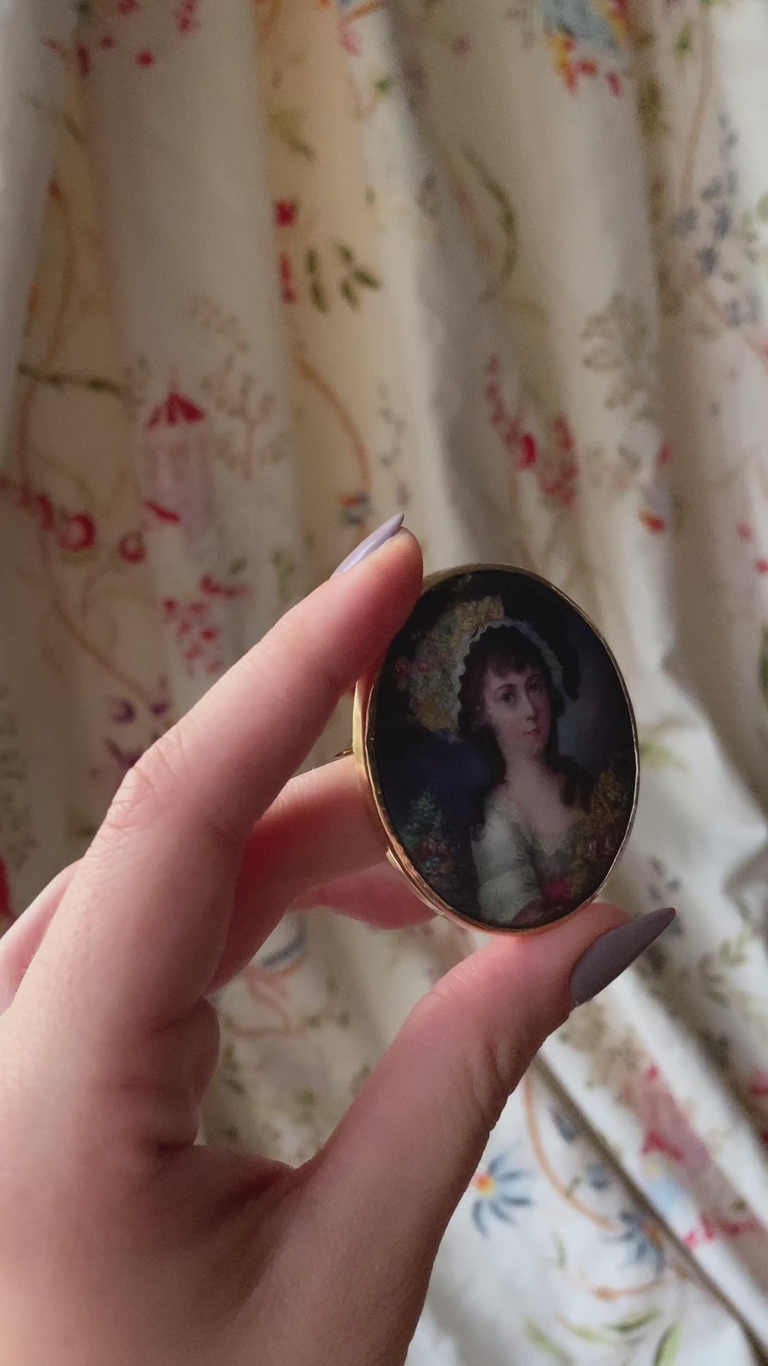 Late 18th Century Portrait of A Young French Girl on Copper