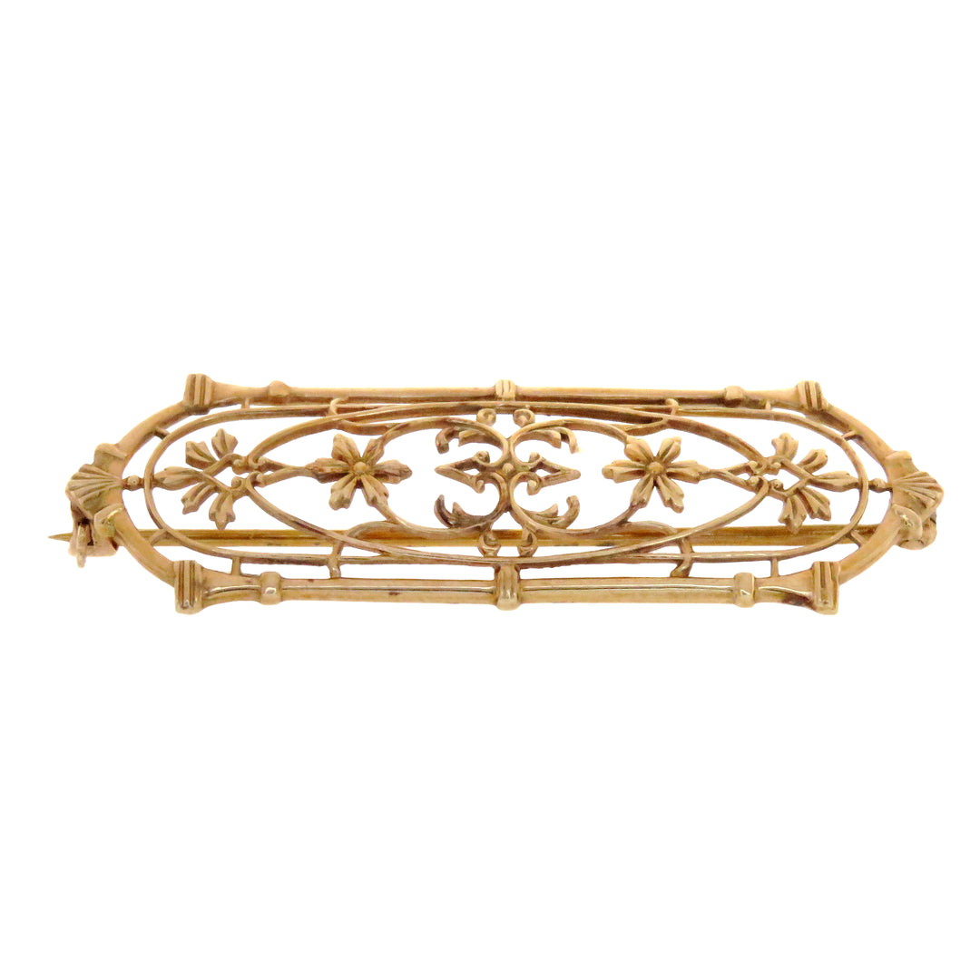 10k Dream Gate Bar Brooch