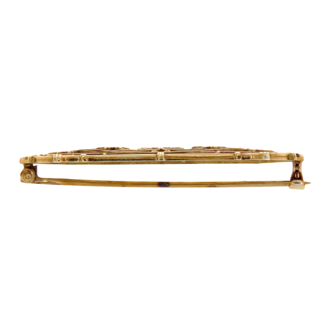 10k Dream Gate Bar Brooch