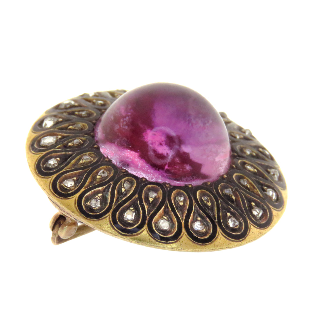 *Hold for M* Amethyst & Diamond Circle Brooch 1860