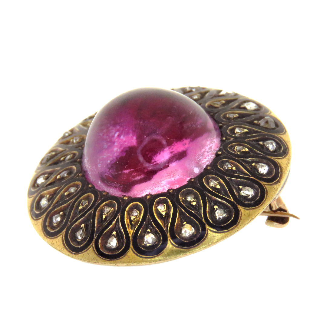 *Hold for M* Amethyst & Diamond Circle Brooch 1860