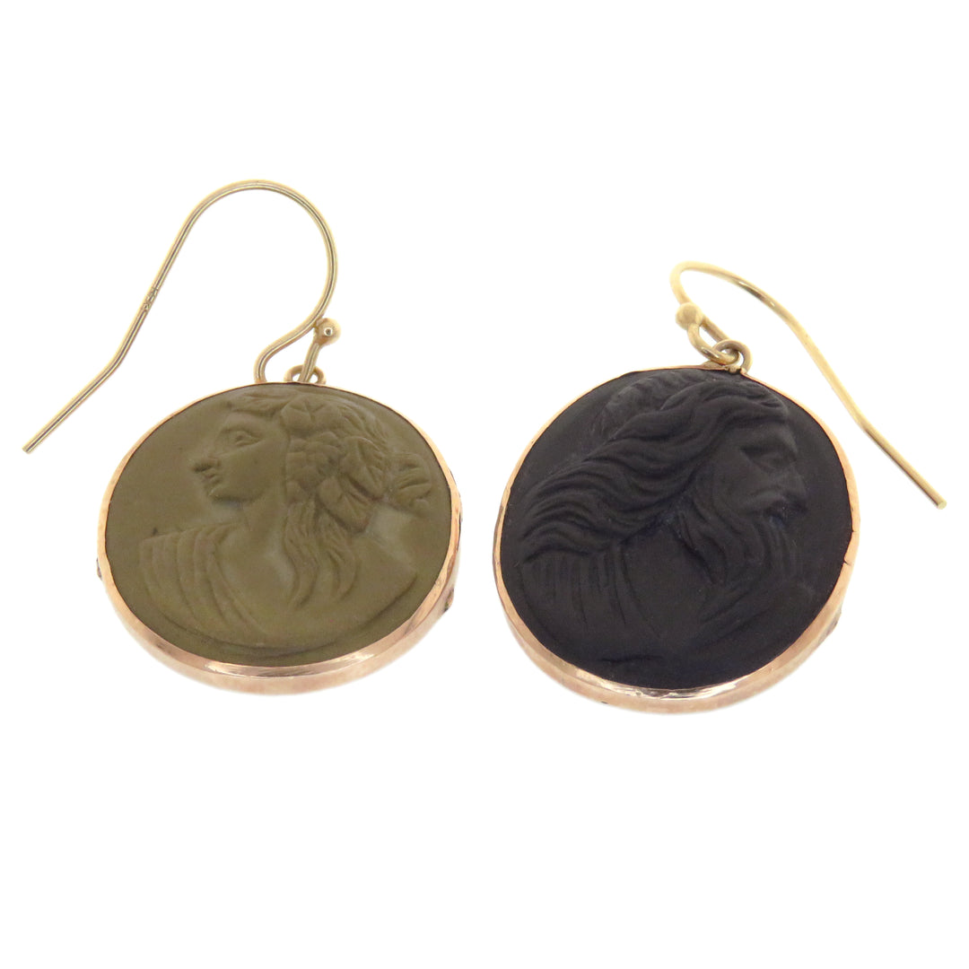 19th Century Lava Grand Tour Earrings