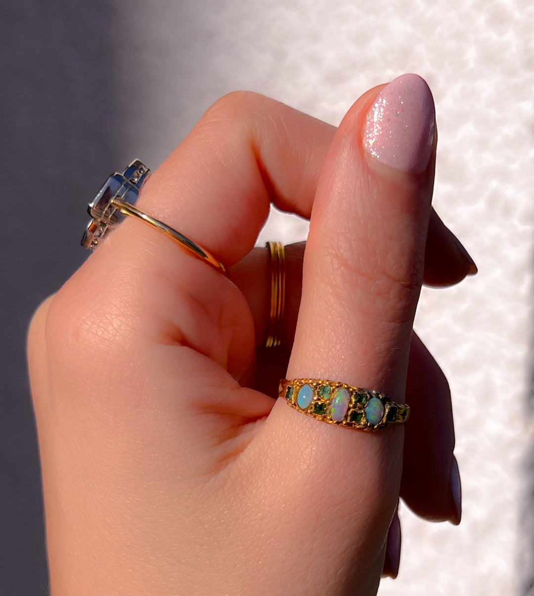 A Superb Victorian 15ct Emerald And Opal Ring