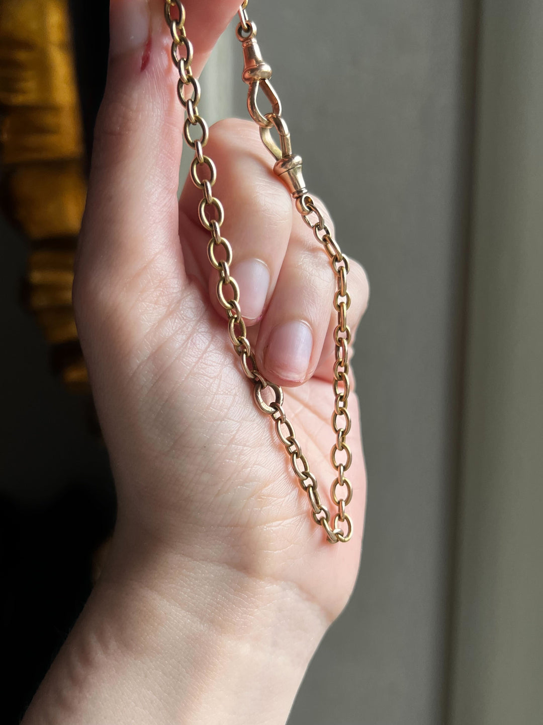 10” Bracelet or Component Chain with Two Dog Clips Set in 15k and 9k