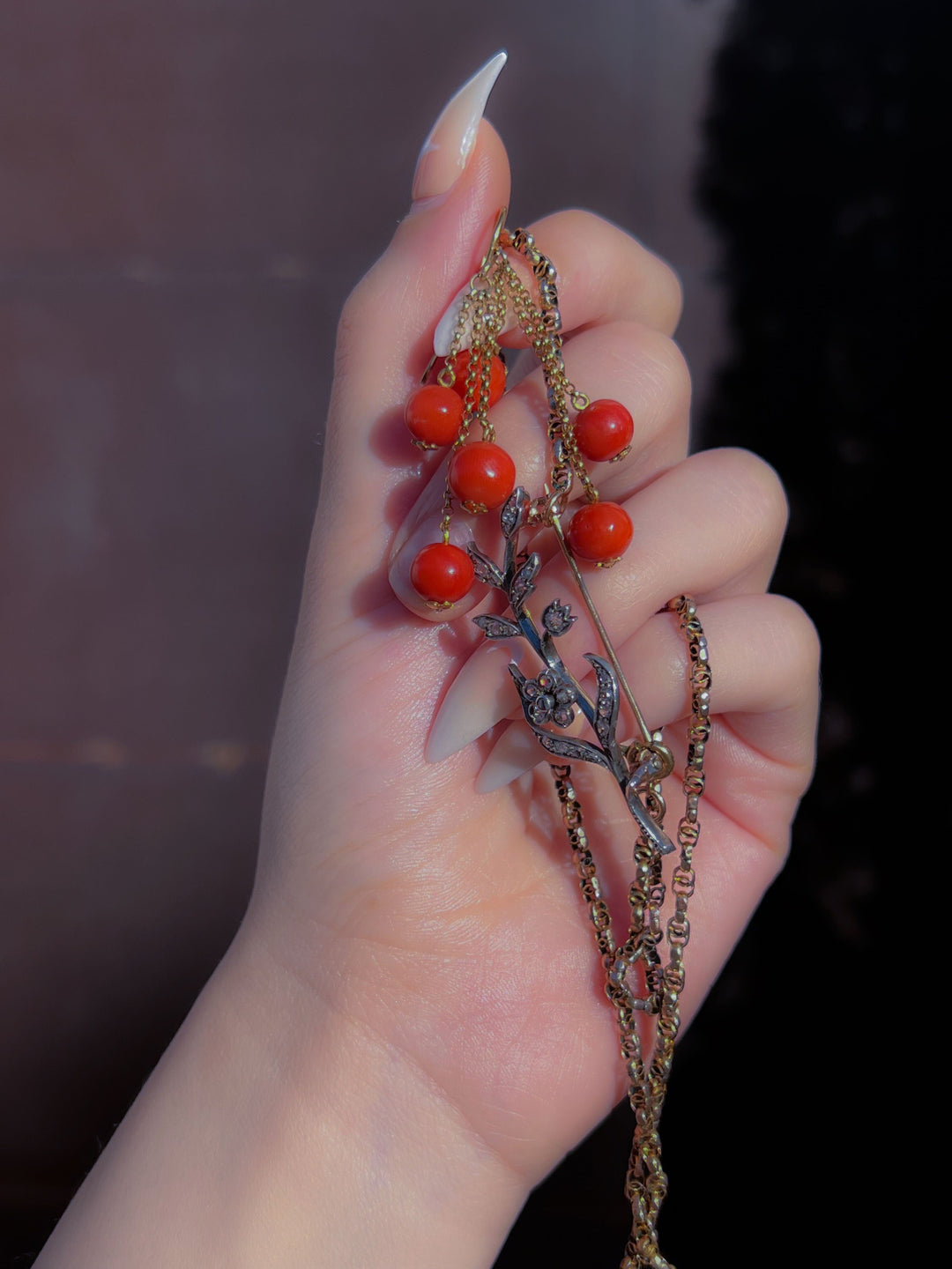 Incredible Coral Bauble Earrings in 15k