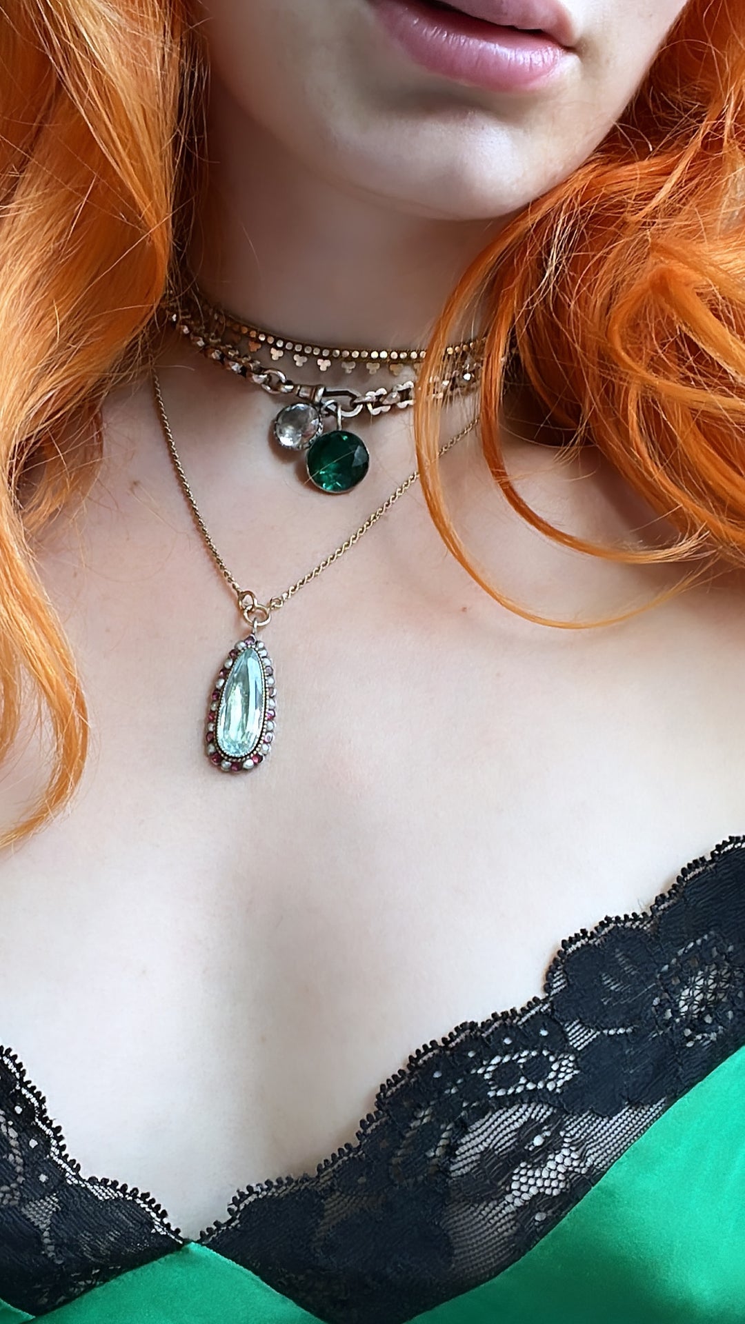 Gorgeous Georgian "Diamond" Paste Conversion Pendant in Sterling