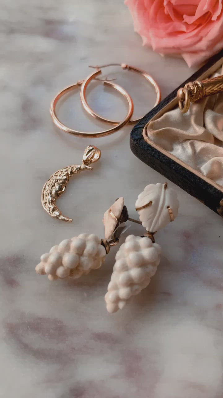 Vintage Pink Gold Hoops *