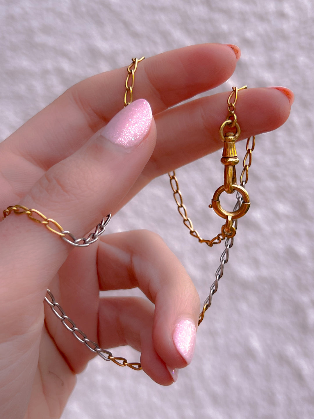 Superb Late 19th C French Watch Chain 18ct + Platinum