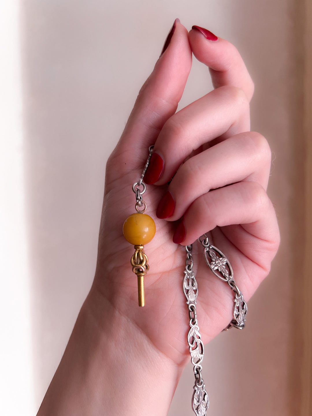 Baltic Amber and 9k Watch Key c. 1830