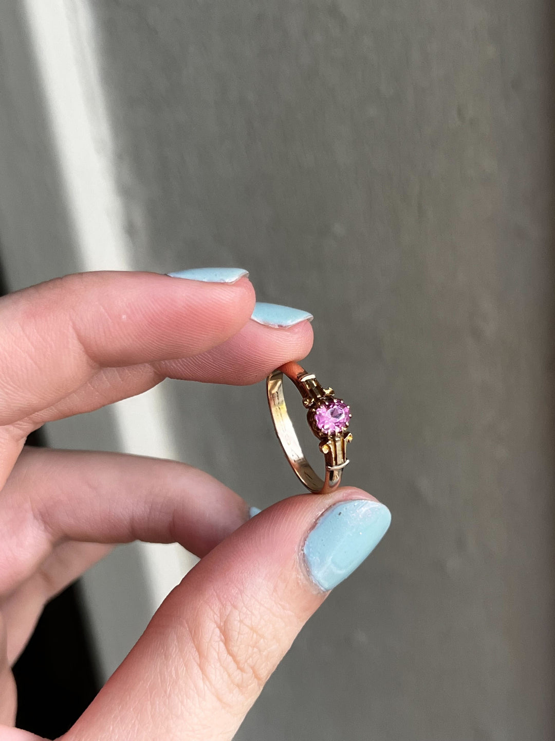 Superbly Saturated Pink Sapphire Victorian Ring
