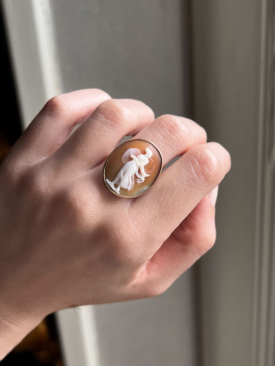 Wonderful 9k Cameo Conversion Ring