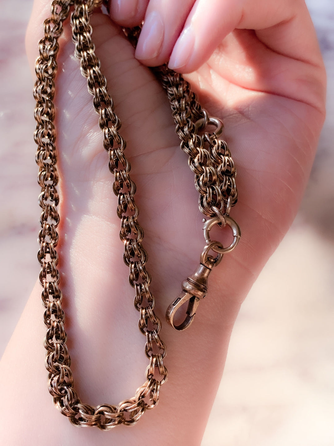 10k American Chain Necklace with Dog Clip