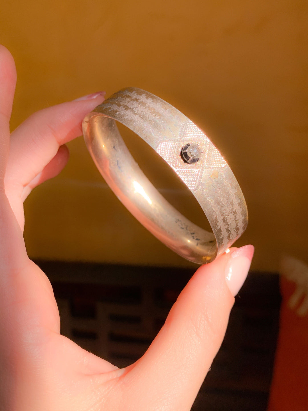 Precious Sterling Silver Vermeille English Bangle