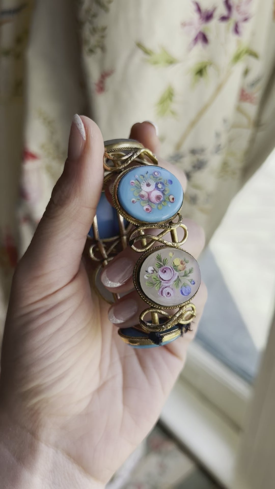 French Painted Enamel Bracelet in Pomponne