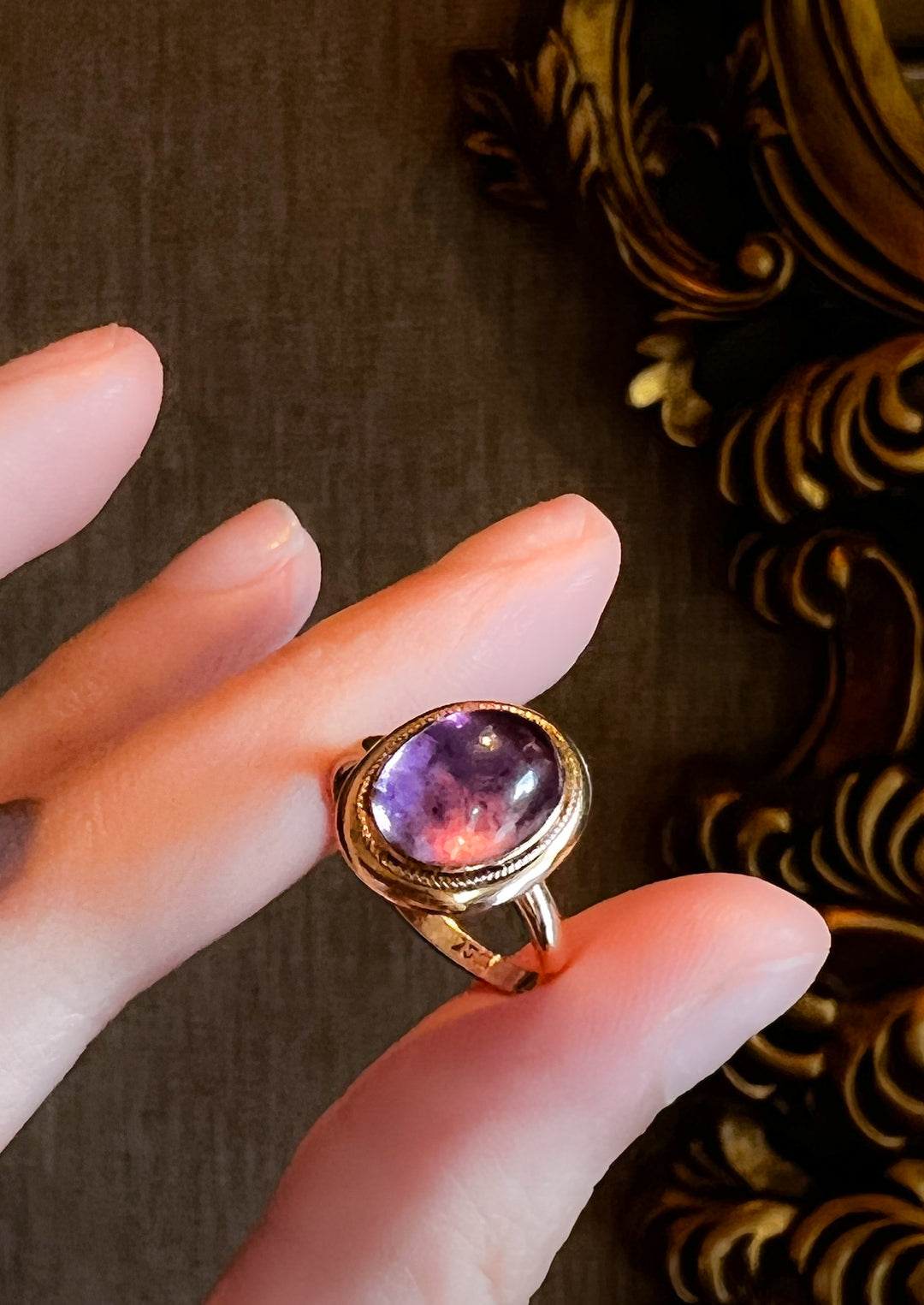 Foiled Amethyst Conversion Ring