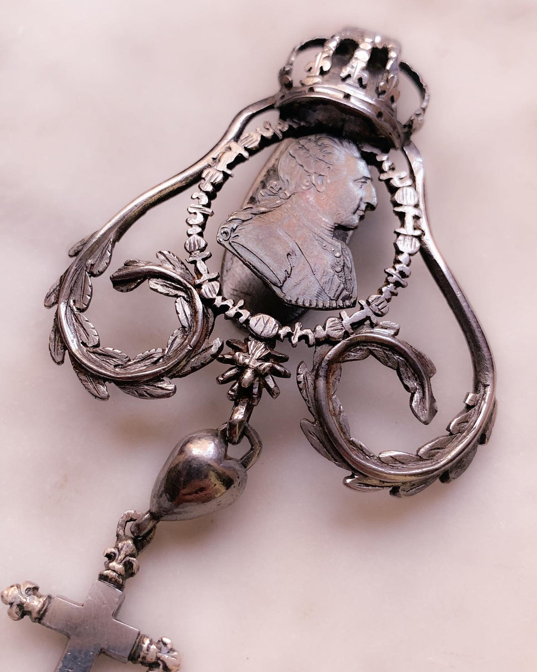 Incredible French 18th C Corset/Sash Embellishment in Silver