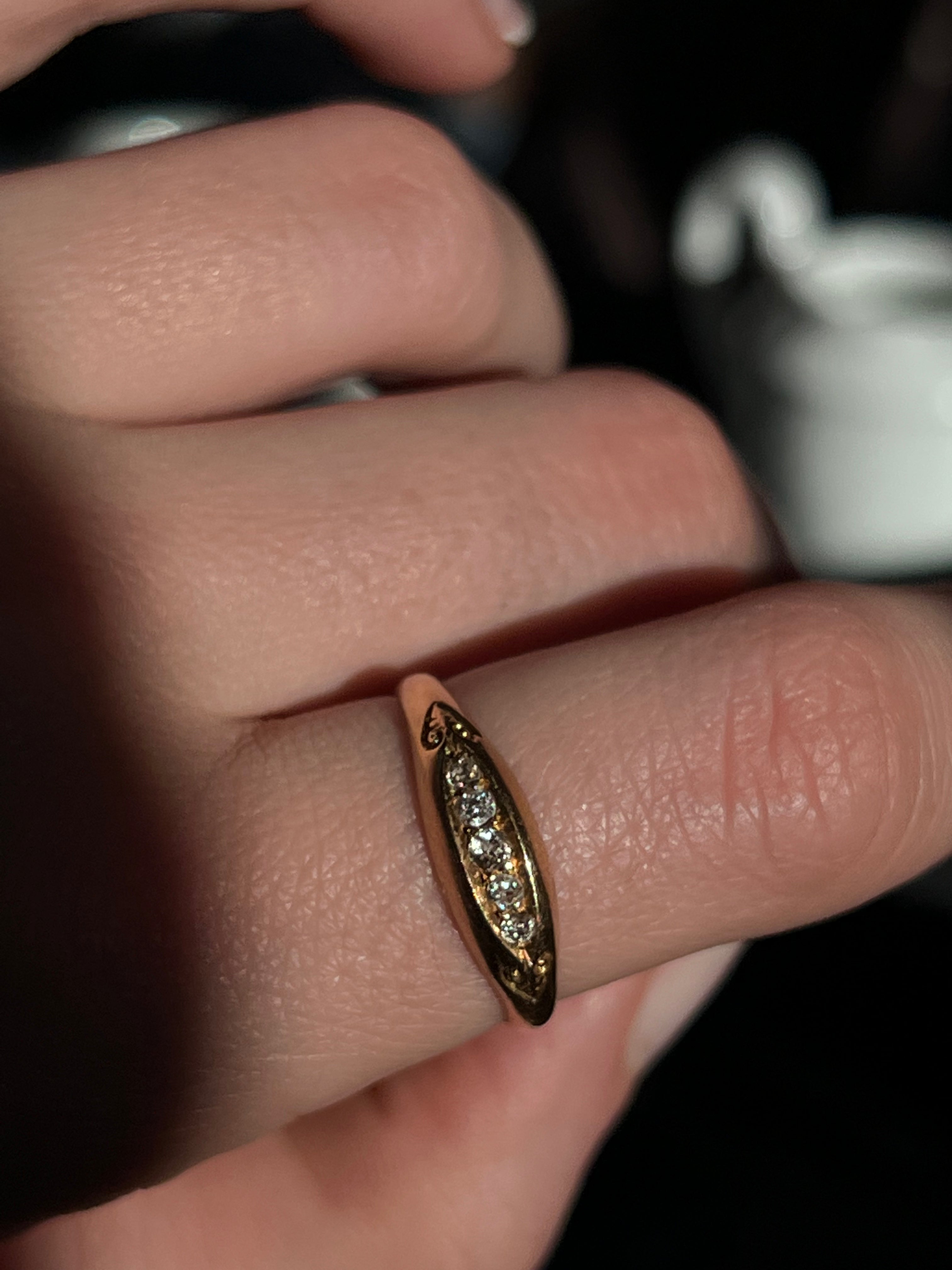 18ct and Diamond Band with Spade Shoulders c 1902