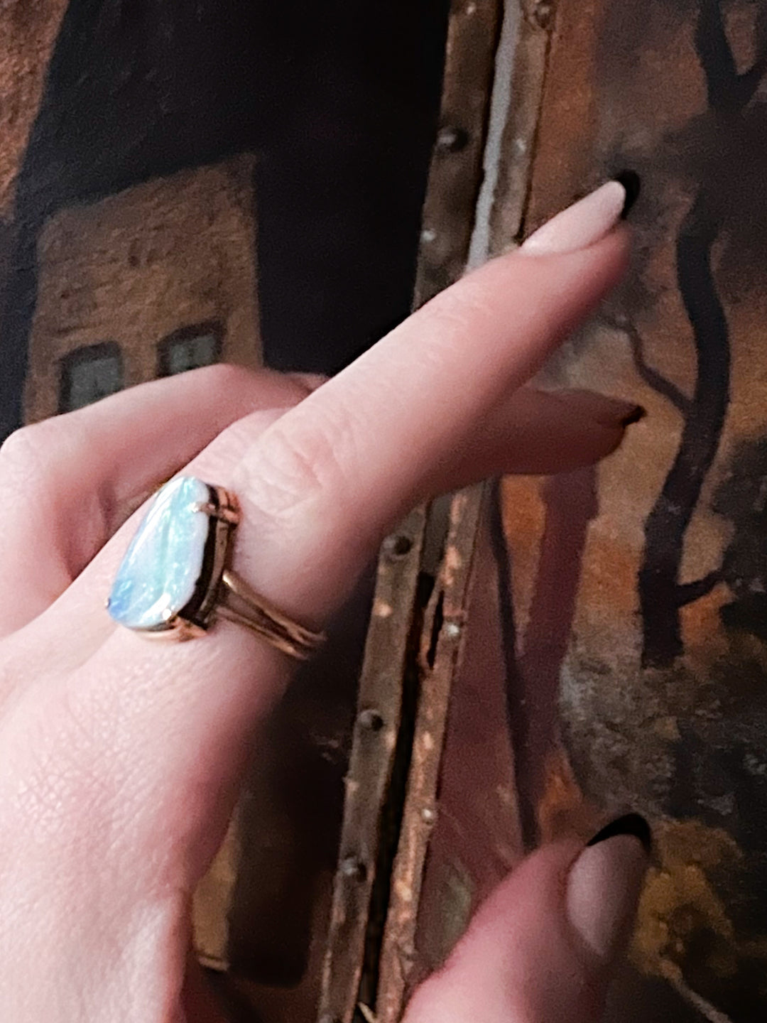 Outstanding Boulder Opal Ring in 14k Circa 1970